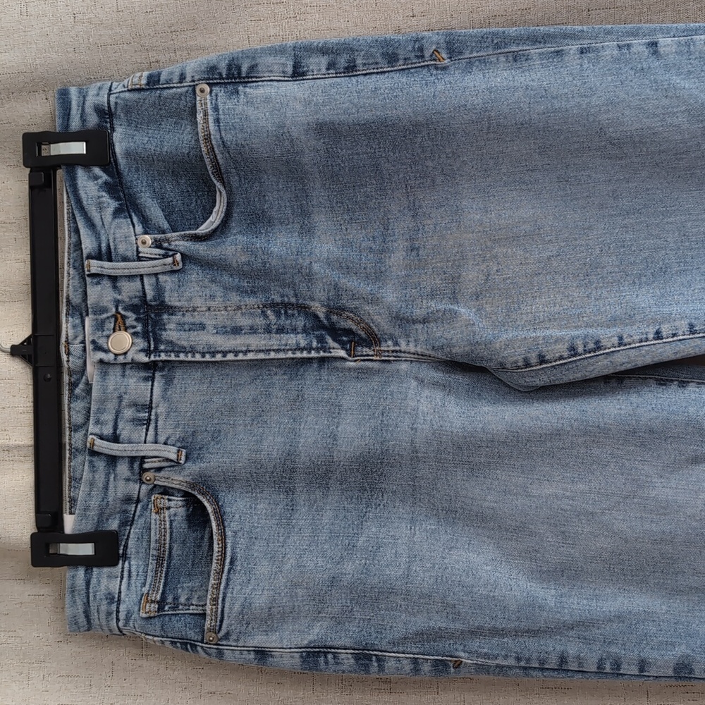 Good American Good Legs Flare Split Pocket Light Wash Jeans Size 30 Indigo NWT - Picture 2 of 8